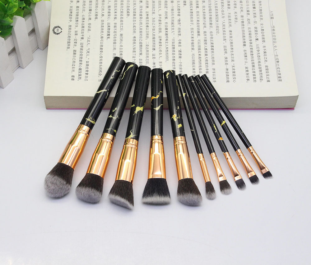 15 Marbled Design Makeup Brushes Set 15 Marbled Design Makeup Brushes Set